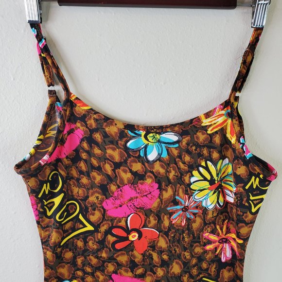 Absolutely Love It Womens Brown Graphic Print Cami Bodysuit - Picture 2 of 12